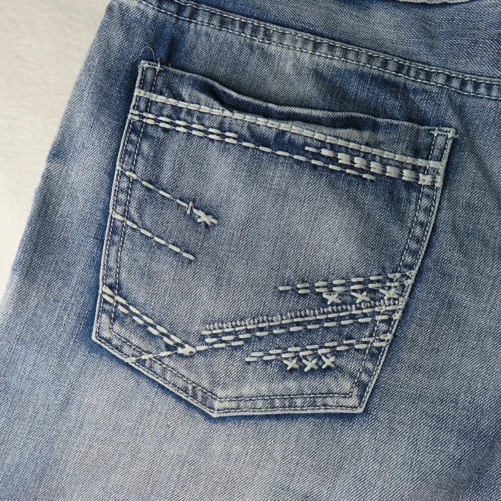 Helix Mens Jean Shorts Size 32 Denim Jorts Blue Faded Instinct is a Virtue